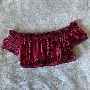 Size medium short sleeve off the shoulder crop top